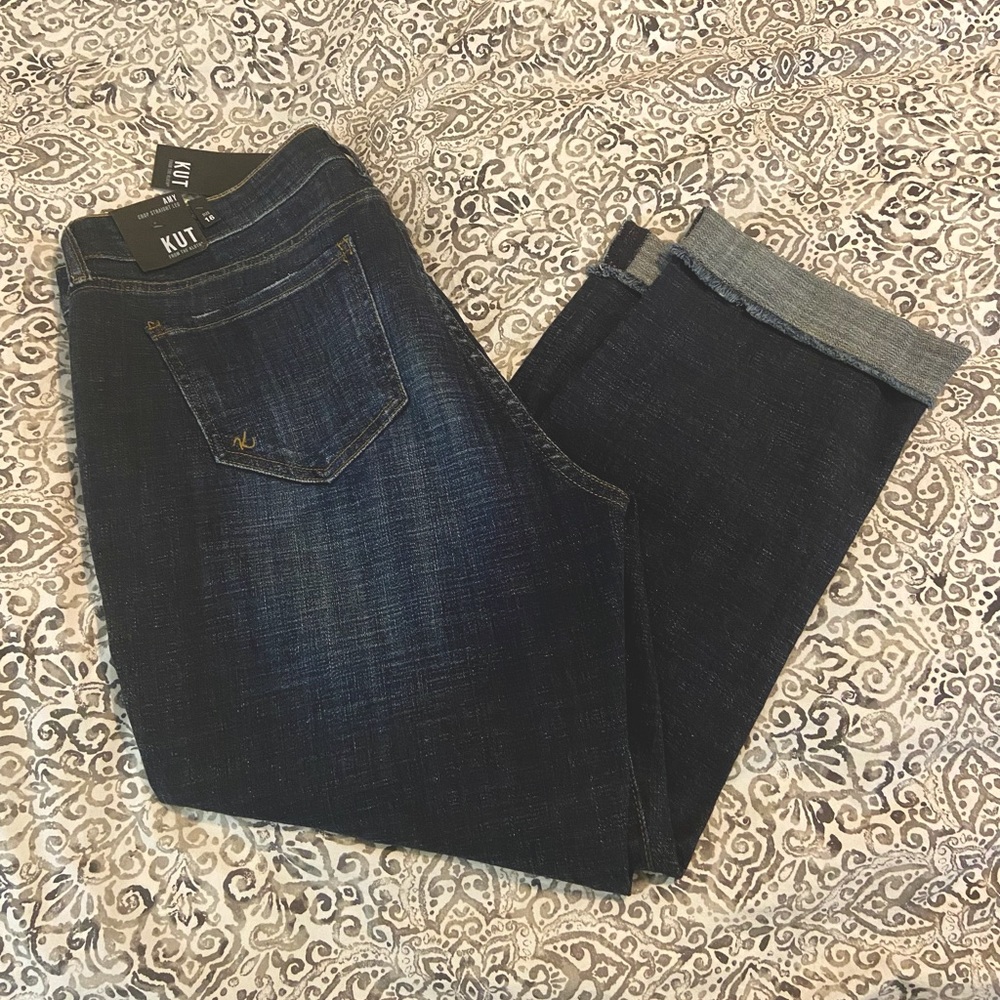 Kut from the Kloth Amy Crop Jeans 16 NWT